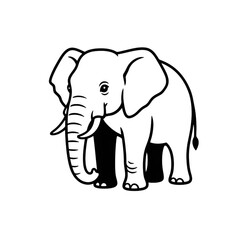 Fototapeta premium Large African Elephant Outline: Wild Animal Vector