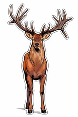 red deer nature habitat deer rut illustration