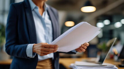 Faceless businesswoman hands working at office desk professional workplace productivity corporate administrative task business documentation work modern office environment def