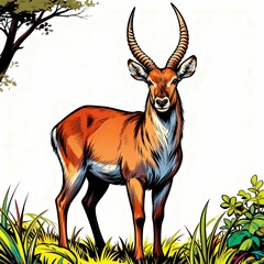 waterbuck illustration