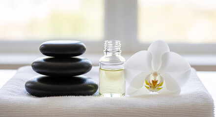 Personalized Aromatherapy Kit: Tranquil stones, essential oil, and orchid for customized wellness