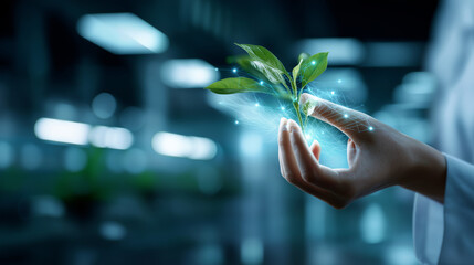 Modern society and environmental technology concept visualization sustainable business interface eco friendly administration system green corporate management digital