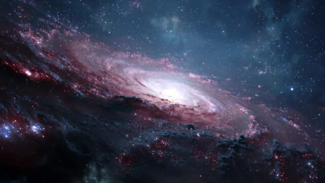 Majestic spiral galaxy surrounded by vibrant stars in the vastness of space