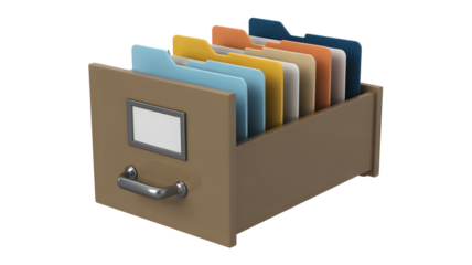 Organized color coded file folder cabinet for efficient document storage