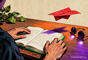 Hands-On Learning Moment Captured in Realistic Braille Book Reading for Disability Inclusion Advocacy