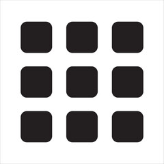 9 dots menu icon. Icon symbol for application menu, more, list menu, main page. Vector icon button for user interface.