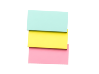 Stacked Pastel Sticky Notes – Minimalist Cascade of Teal, Yellow, and Pink for Creative Planning

