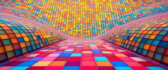 Infinitely repeating grid pattern on various surfaces,  background,  geometry