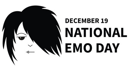 National Emo Day Banner – December 19. Emo boy. Vector 10eps.
