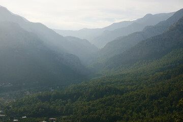 Naklejka premium The view of Goynuk canyon from Ali mountain, Beldibi, Antalya region, Turkey 