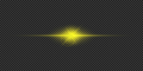 Yellow horizontal light effect of lens flares