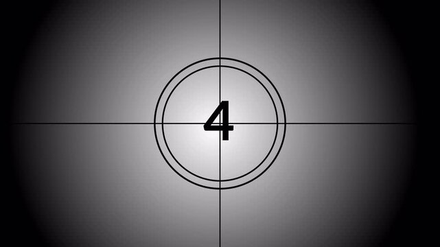 10 second countdown retro from ten to zero animation, Old film style retro of ten second in 4k,Retro movie style countdown animated video.