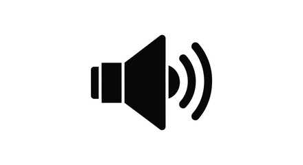 Simple black speaker icon with sound waves a striking silhouette