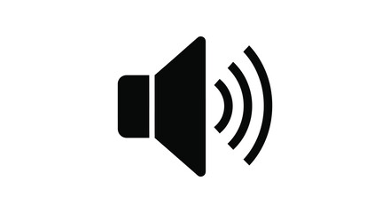 Simple black speaker icon with sound waves a minimalist design silhouette