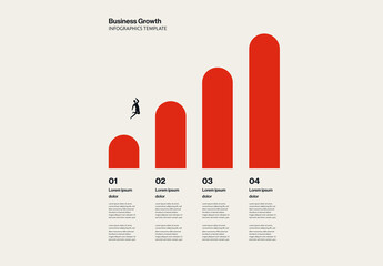Business Growth Infographic Template with Rounded Bar Chart
