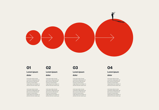 Business Growth Infographic Template with Arrows and Circles