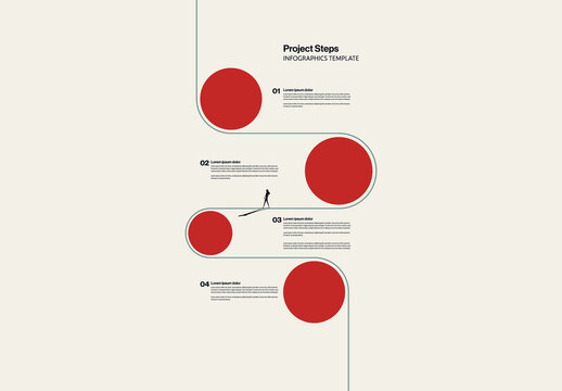 Process Steps Infographic Template with Minimalist Illustration