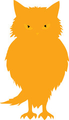 Orange Halloween spooky owl bird icon vector illustration