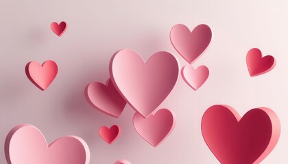 Pink romantic hearts background