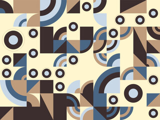 Colorful abstract retro seamless vector pattern illustration with circles and a swirl curve decoration backdrop