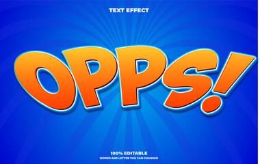 OPPS! theme style editable text effect.