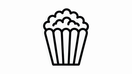 Popcorn Line Icon
Cinema Snack Symbol

