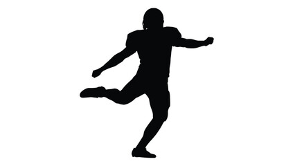 Silhouette of a man in motion dynamic pose athletic figure illustration