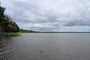 Naroch, Belarus, July 11, 2025. View of the lake before a thunderstorm.
