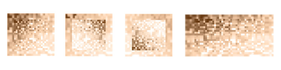 Beige censorship pixel mosaic texture with privacy blur and checkered pattern.