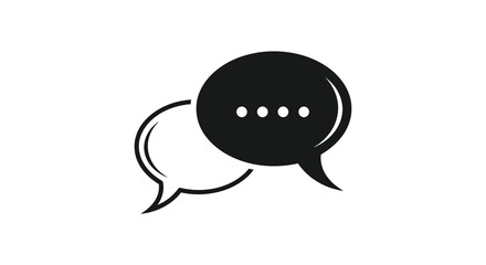 Black speech bubble icon with ellipses a striking graphic silhouette