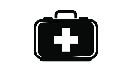 Simple black first aid kit icon design medical emergency symbol silhouette
