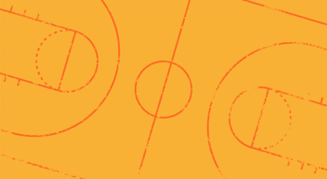 Diagonal basketball court pattern with distressed line textures and repeating court elements, suitable for sporty design themes, creative backgrounds, athletic graphics and dynamic project visuals.