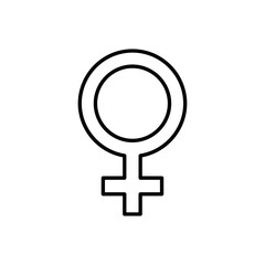 Female gender symbol in minimalist line art style  
