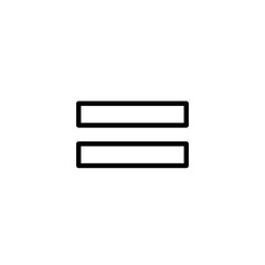 Equal sign symbol in minimalistic black design  