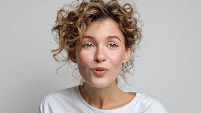 Ausdrucksstarke emotionale Portr&auml;ts junger Menschen vor neutralem Hintergrund