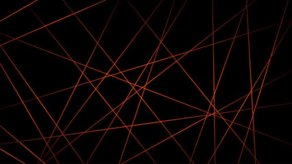 Random geometric golden line pattern on a black background. Random line low poly pattern. abstract seamless line vector. Random chaotic lines abstract geometric patterns of modern design.