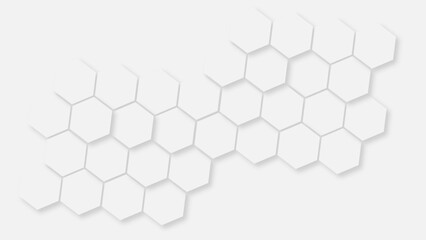 Fototapeta premium Elegant White Hexagonal Background. Luxury Futuristic Honeycomb Pattern. Minimal Geometric Mesh Cell Texture. Modern Clean Vector Mosaic Wallpaper Design.