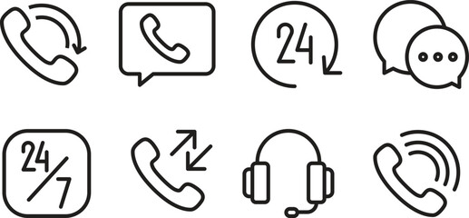 Set of Communication and Support Icons phone call