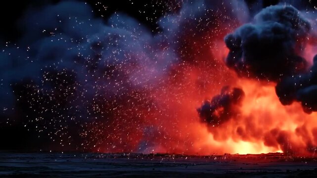 Inferno Unleashed - A Fiery Explosion of Destruction and Chaos.