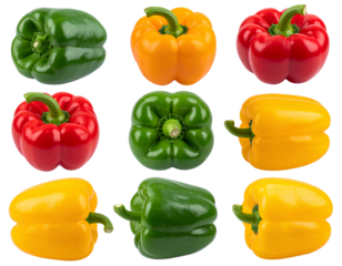 Firefly_A camera lens with a red and orange band around it_ - Firefly_Set of red, green and yellow bell peppers over isolated transparent background_