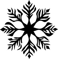 Silhouette of a Black snowflake