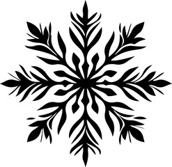 Silhouette of a Black snowflake