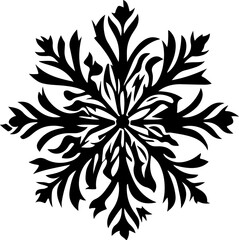 Silhouette of a Black snowflake