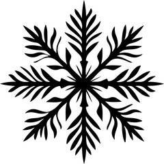 Silhouette of a Black snowflake