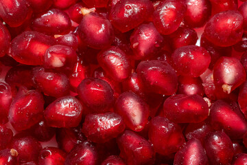 Delicious and healthy pomegranate seeds