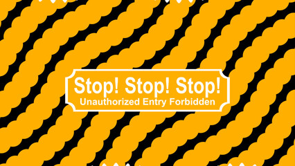 Naklejka premium High-Contrast Caution Background with Diagonal Black and Yellow Hazard Stripes and 