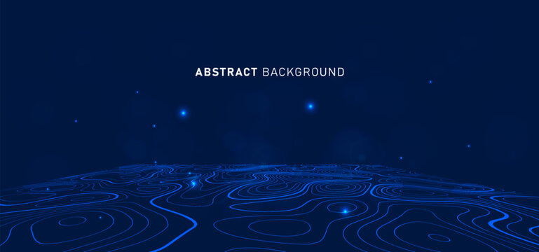 Digital technology speed connect blue background, cyber nano information, map abstract communication, innovation future tech data, internet network connection, Ai big data, line dot illustration 3d
