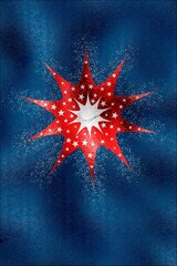 The Christmas star shines in the night sky and symbolizes the birth of Jesus Christ. 