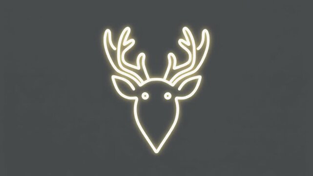 Elegant Deer Head Outline on Dark Background.