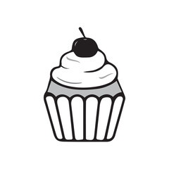 Cupcake Line Art Icon